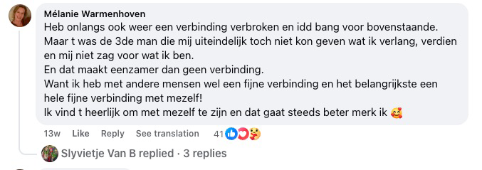 Reactie van Melanie